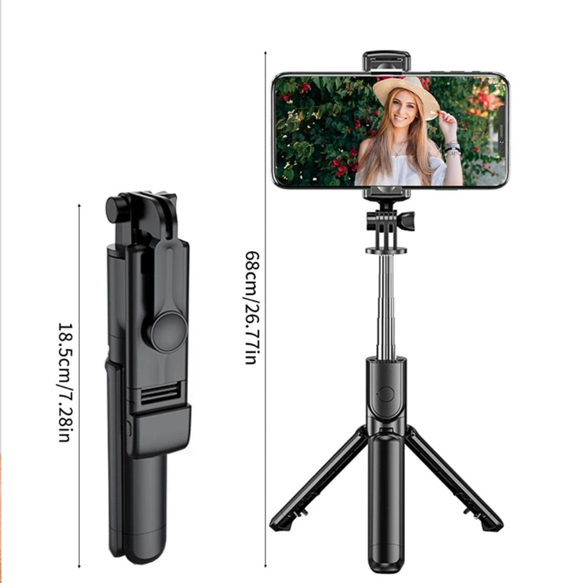 Borriig 1700mm Palo de Selfie Inalámbrico Trípode para Teléfono,
