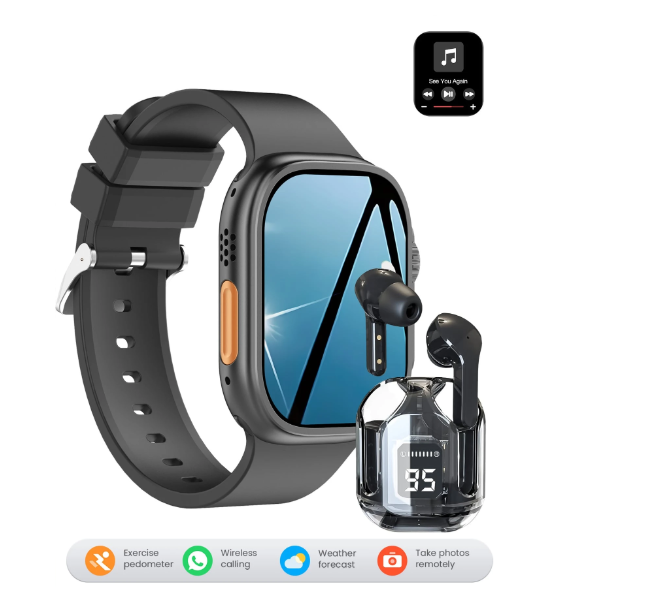 ZhiKexing Reloj Inteligente + Auriculares, Pantalla HD de 2.01 Pulgadas,