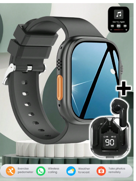 ZhiKexing Reloj Inteligente + Auriculares, Pantalla HD de 2.01 Pulgadas,