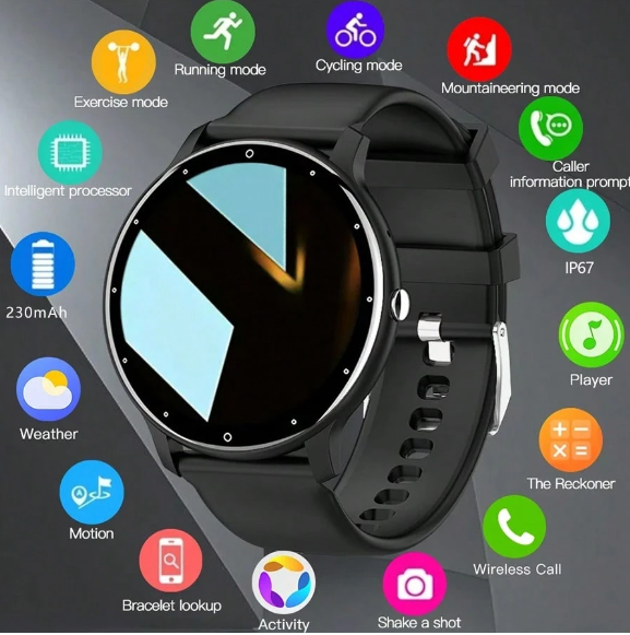 Reloj Inteligente con Pantalla de 1.28 Pulgadas, Clasificación IP67 Resistente al Agua y al Polvo