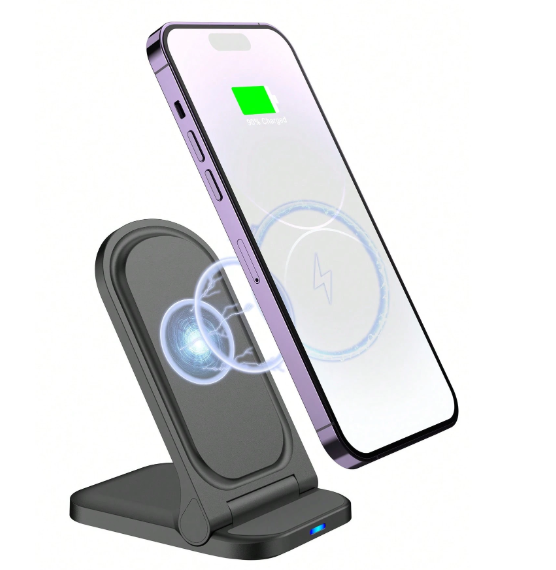 Cargador inalámbrico plegable de 15W, dos en uno,